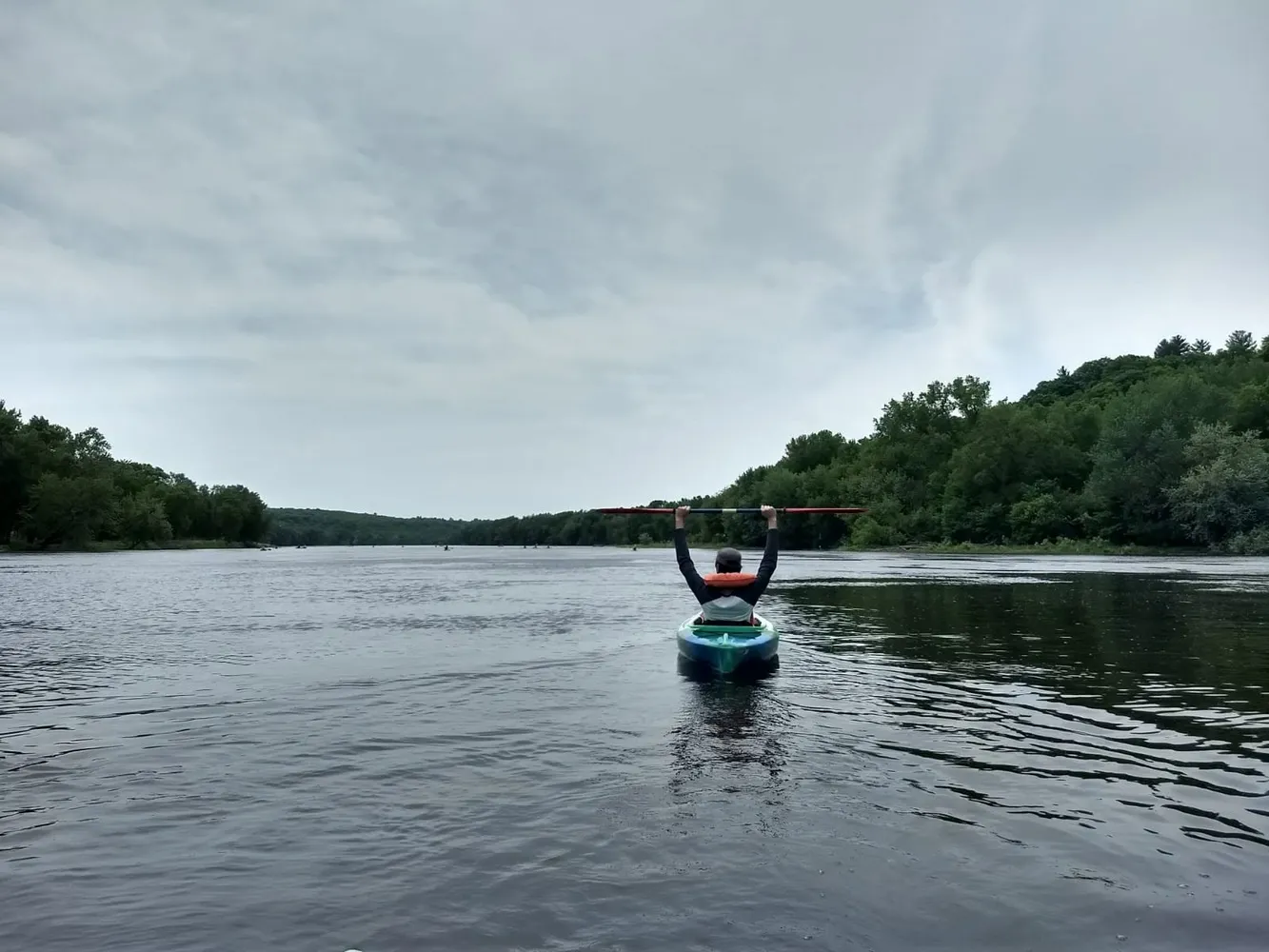 Kayaking on a calm river